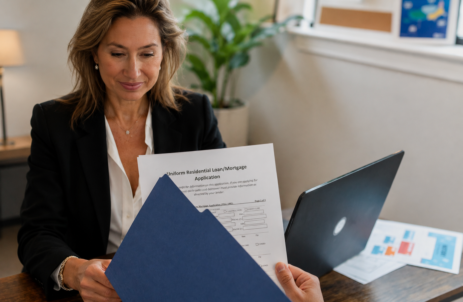 Stephanie with loan application