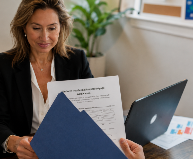 Stephanie with loan application